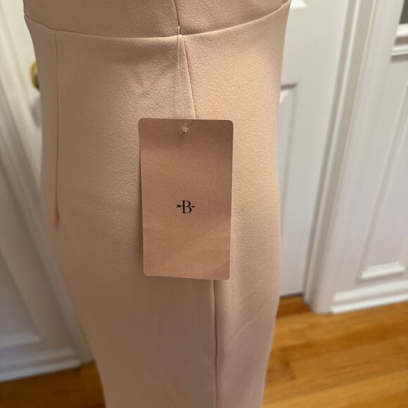 BHLDN Jones Blush Pink Long Crepe Maxi Dress with Train Size 6  Gown BNWT - Picture 14 of 15